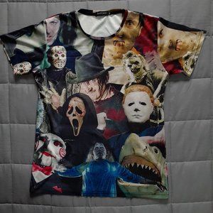 Horror Icons All Over Print Shirt Dri Fit Material Horror Tee